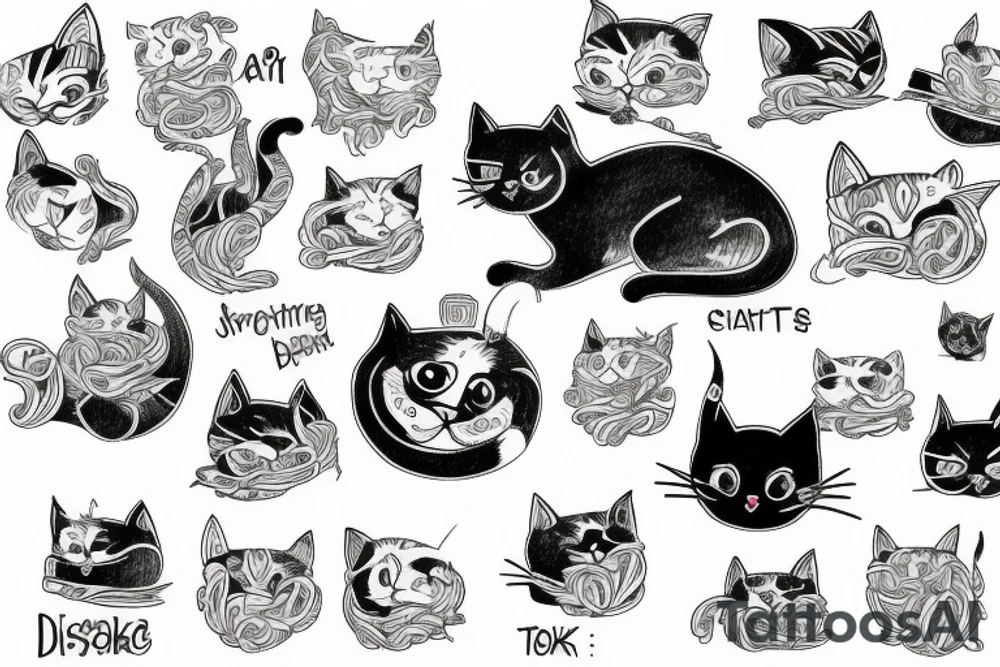 Cat tattoo peeking over a desk tattoo idea