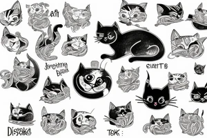 Cat tattoo peeking over a desk tattoo idea