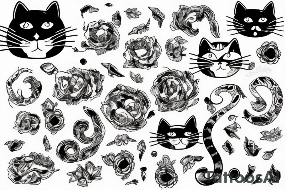 Cat tattoo peeking over a desk tattoo idea