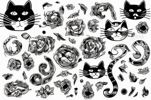 Cat tattoo peeking over a desk tattoo idea
