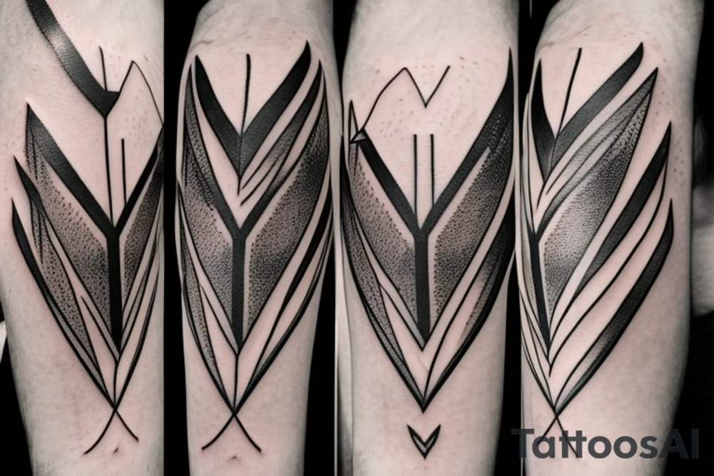 an seamless arrow with a semi collon by its side tattoo idea