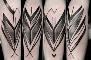 an seamless arrow with a semi collon by its side tattoo idea