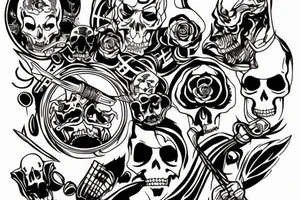 A reaper playing drum tattoo idea