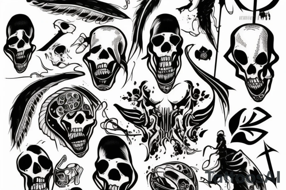 A reaper playing drum tattoo idea