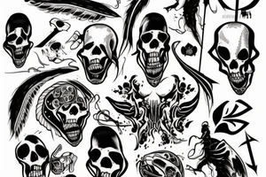 A reaper playing drum tattoo idea