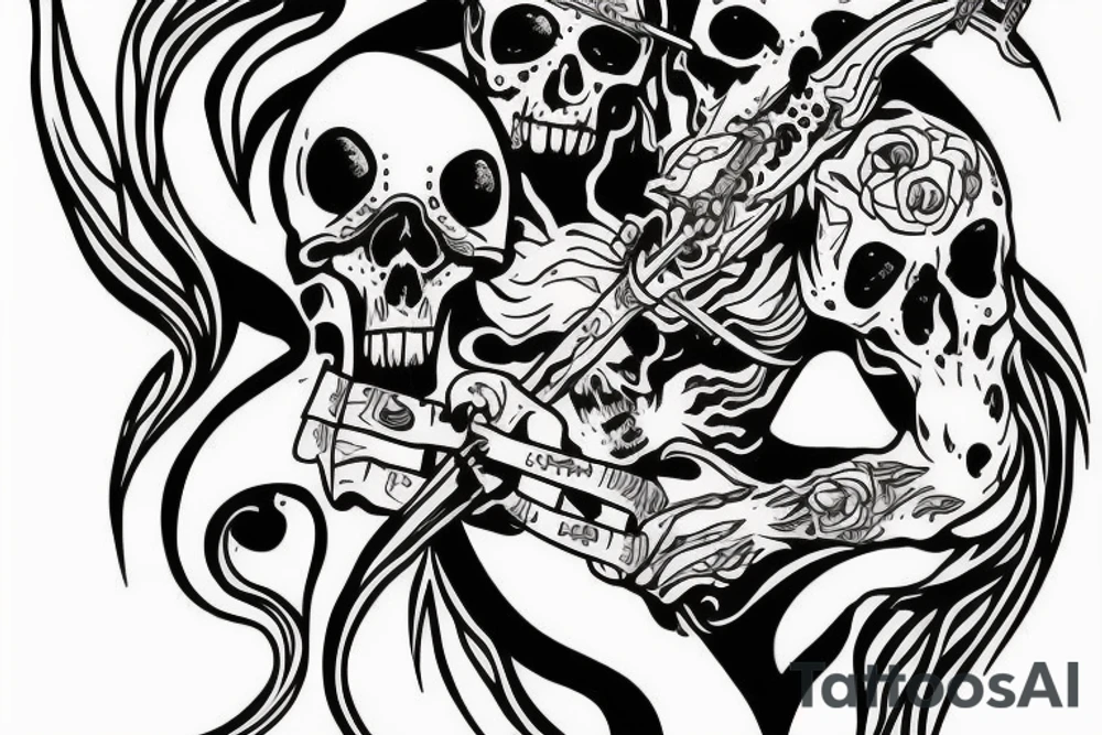 A reaper playing drum tattoo idea