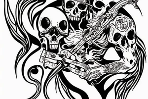 A reaper playing drum tattoo idea
