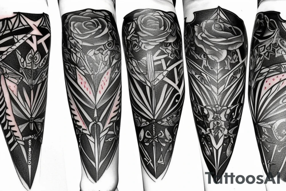 an arrow with a semi collon by its side tattoo idea