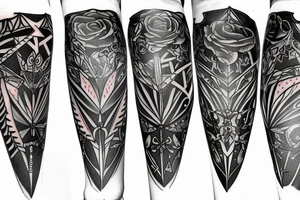 an arrow with a semi collon by its side tattoo idea
