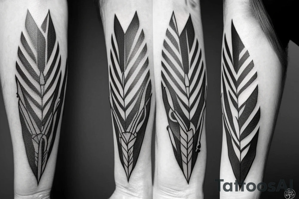 an arrow with a semi collon by its side tattoo idea