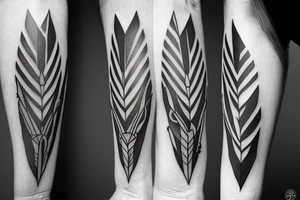an arrow with a semi collon by its side tattoo idea