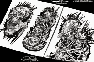 A reaper playing drum tattoo idea