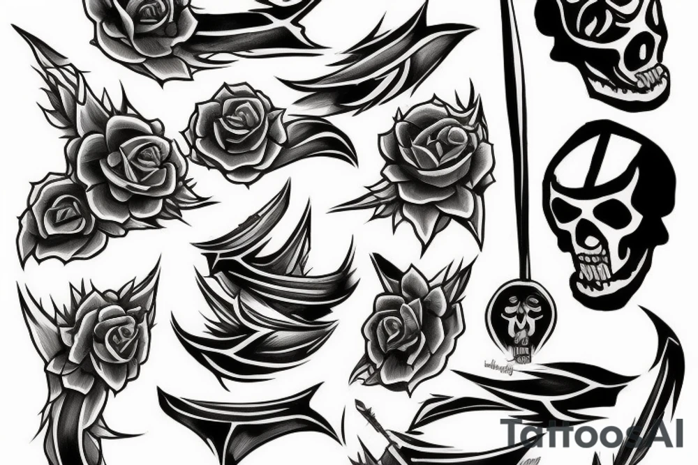 A reaper playing drum tattoo idea
