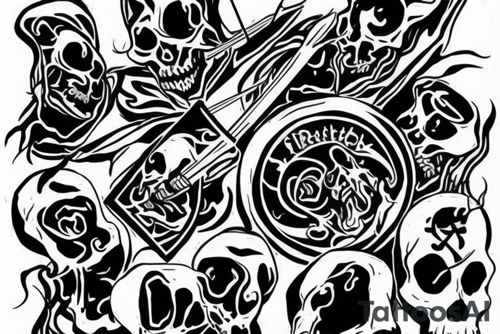 A reaper playing drum tattoo idea