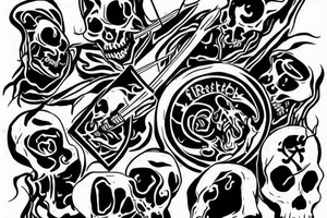 A reaper playing drum tattoo idea