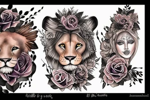 A WOMAN INSIDE A LIONESS tattoo idea