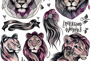 A WOMAN INSIDE A LIONESS tattoo idea