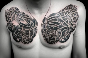 chest tattoo of psalm 23 with religious art tattoo idea