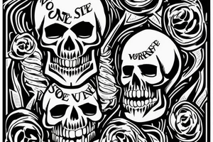 Write "Only The Strong Survive" in clear script with skulls tattoo idea