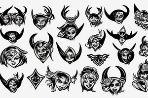 Lady justitie but with devil horns tattoo idea