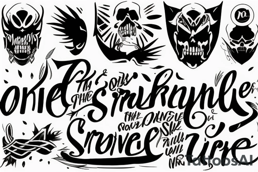 Script of  "Only The Strong Survive" tattoo idea