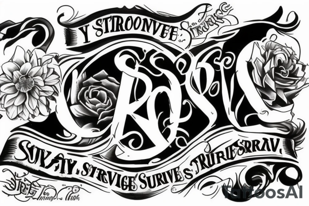 Script of  "Only The Strong Survive" tattoo idea