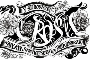 Script of  "Only The Strong Survive" tattoo idea