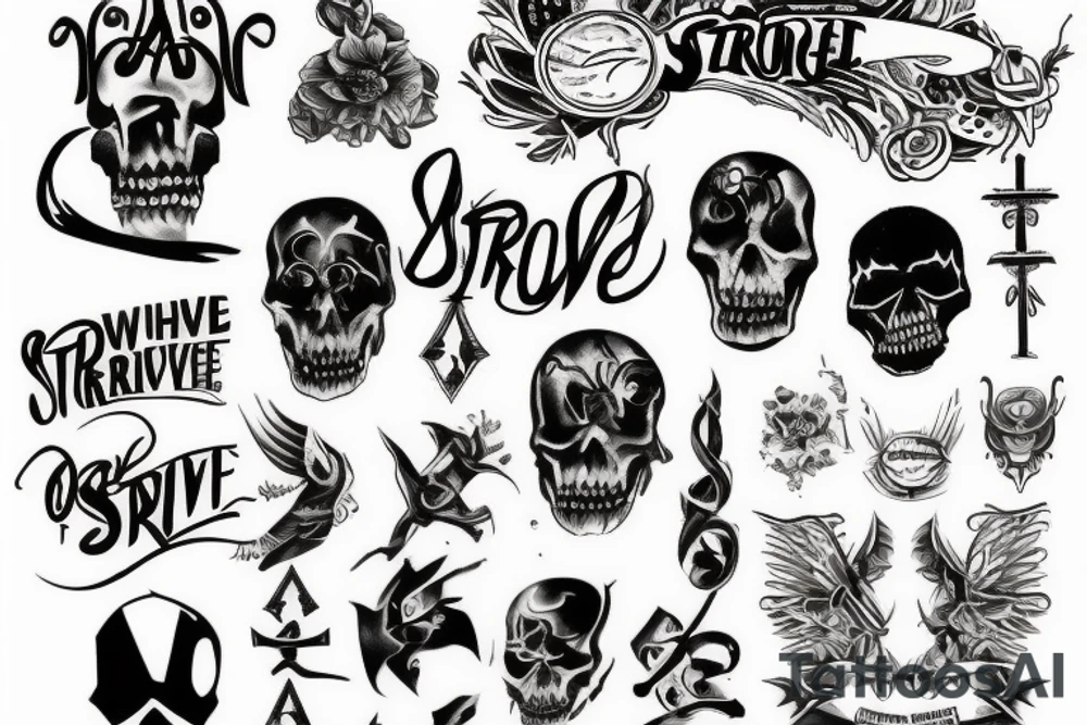 Script of  "Only The Strong Survive" tattoo idea