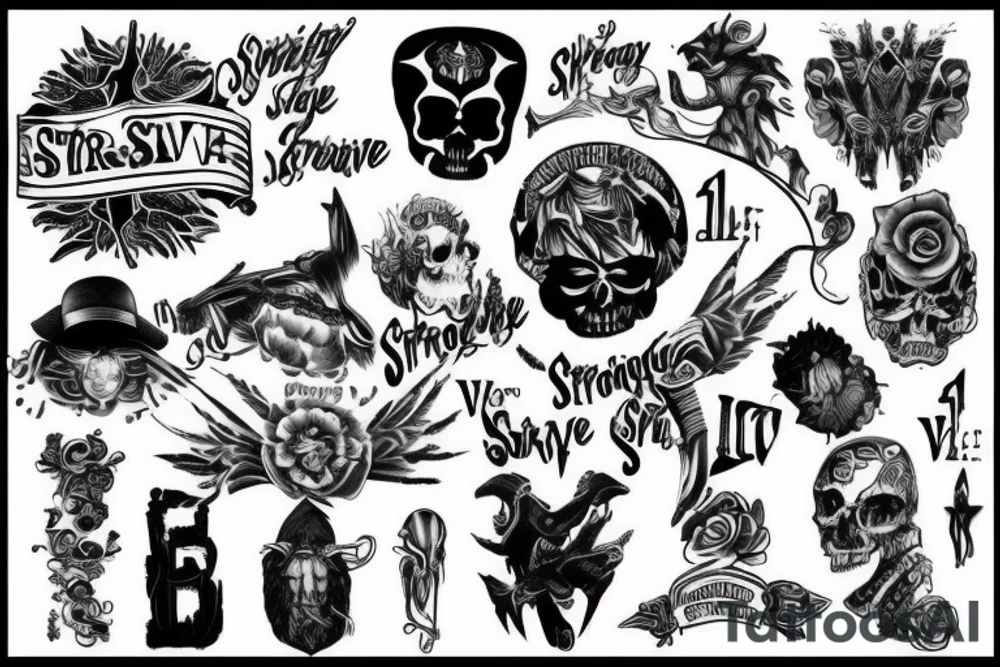 Script of  "Only The Strong Survive" tattoo idea