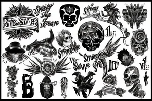 Script of  "Only The Strong Survive" tattoo idea