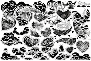 A realistic heart made by waves tattoo idea