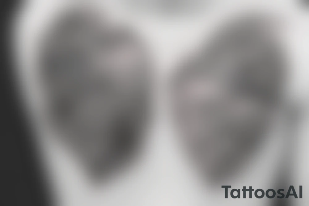 A realistic heart made by waves tattoo idea