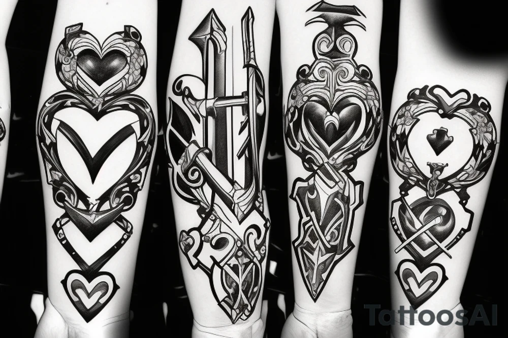 Kingdom Hearts Keyblade and Heart lock tattoo idea