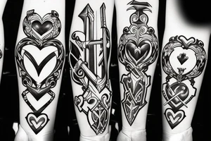 Kingdom Hearts Keyblade and Heart lock tattoo idea