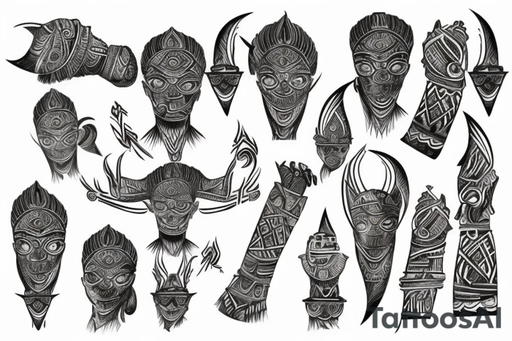 तत्वमसि with tribal yaduvanshi print tattoo idea