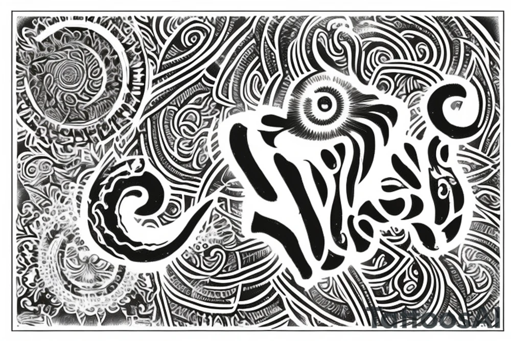 तत्वमसि lettering with shiva print tattoo idea
