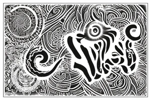 तत्वमसि lettering with shiva print tattoo idea