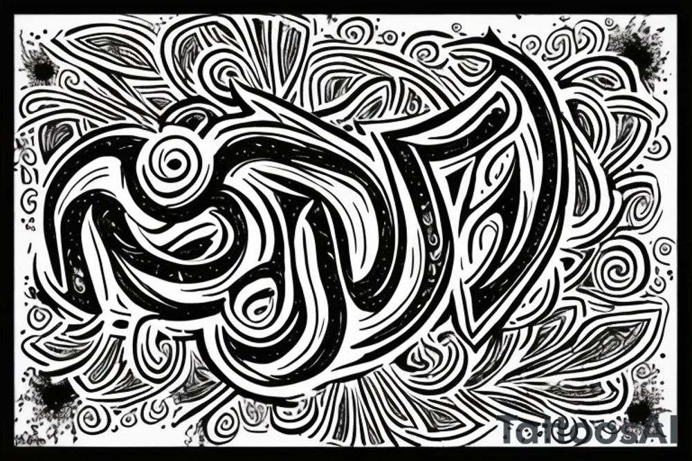 तत्वमसि lettering with shiva print tattoo idea