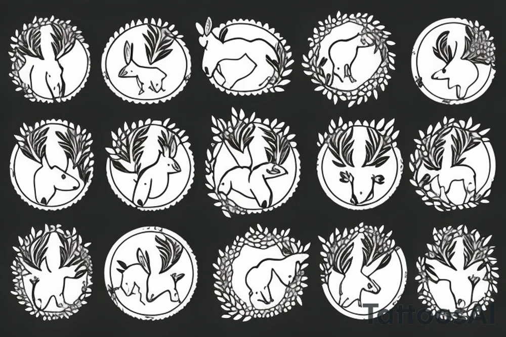 happy donkey under a tree tattoo idea