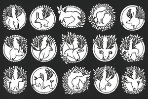 happy donkey under a tree tattoo idea