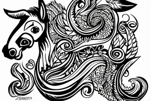 donkey under a spruce tattoo idea