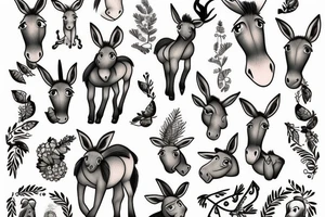 donkey under a spruce tattoo idea