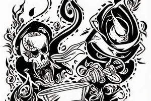 A reaper playing drum tattoo idea