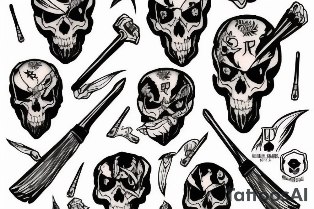 A reaper playing drum tattoo idea
