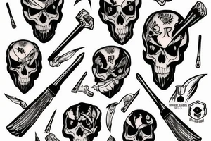 A reaper playing drum tattoo idea