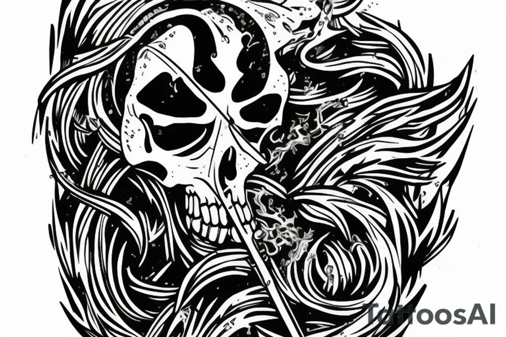 A reaper playing drum tattoo idea