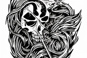 A reaper playing drum tattoo idea