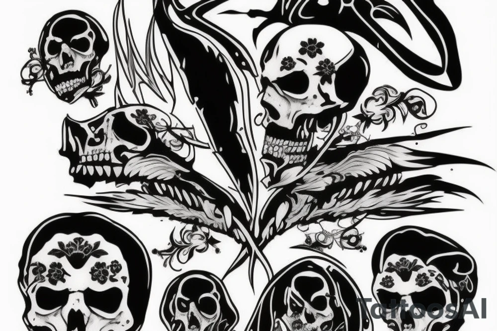 A reaper playing drum tattoo idea