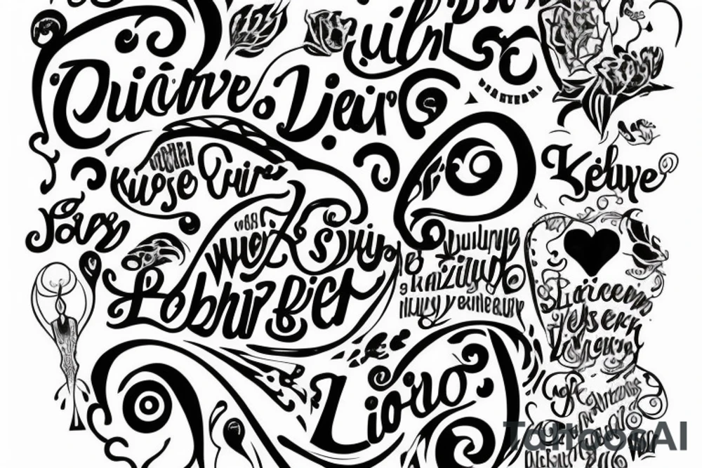 I want these words in a spiral:

Der Weg zum Licht führt über dein Herz
Der Weg zum Leben ist Liebe
Sonst hat Leben kein Wert tattoo idea