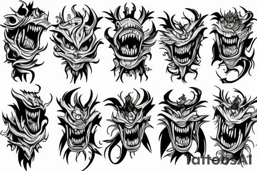 a giant monster tattoo idea